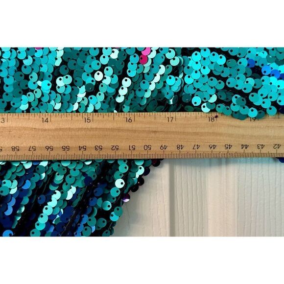 Collective The Label Ombre Sequin Long Sleeve Fuchsia & Teal Mini Dress Women's - Picture 12 of 12